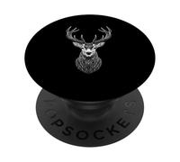 Regal Stag Deer Head Antlers Wildlife Illustration PopSockets Adhesive PopGrip