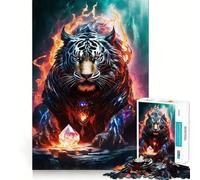 Regal Tiger of Steel Fire Jigsaw Puzzles for Adults 1000 Pieces Brain Skill Relaxed Mind Exact Edge Art Collection Piece (38x26cm)
