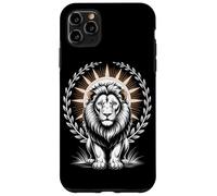 Regal White Lion With Halo Laurel Wreath Sun Rays Case for iPhone 11 Pro Max