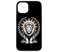 Regal White Lion With Halo Laurel Wreath Sun Rays Case for iPhone 13