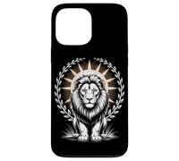 Regal White Lion With Halo Laurel Wreath Sun Rays Case for iPhone 13 Pro Max