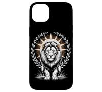 Regal White Lion With Halo Laurel Wreath Sun Rays Case for iPhone 14 Plus
