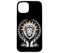 Regal White Lion With Halo Laurel Wreath Sun Rays Case for iPhone 15 Plus