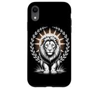 Regal White Lion With Halo Laurel Wreath Sun Rays Case for iPhone XR