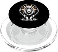 Regal White Lion With Halo Laurel Wreath Sun Rays PopSockets PopGrip for MagSafe