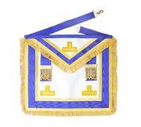 Regalia Store UK - Craft Provincial Full Dress Lambskin Apron | Blue Moire Watermak Ribbon & Adjustable Belt for Masonic Ceremonies