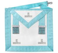 Regalia Store UK - Craft Worshipful Master Lambskin Apron with Silver Chromed Tassels - Adjustable Belt & Back Pocket for Freemasons | Memorial Masonic Gift for Men