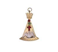 Regalia Store UK - ROSE CROIX 18TH DEGREE COLLAR JEWEL | Gold-Plated Pelican, Passion Cross & Eagle Emblems | Premium Masonic Regalia with Pink Embroidered Collar for Ceremonial or Collectible Use