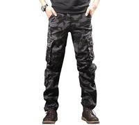 RegaliaKun Cargo Pants for Men Men's Wild Cargo Pants Multiple Pockets Leisure Casual Pant Trousers Black Camouflage 44