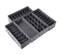 REGALMATE Draw Organizer - Underwear Storage Organiser 5 Set - Drawer Dividers for Clothes, Bra, Sock, Ties, Baby Clothing, Bedroom Closet - Wardrobe Separators & Nursery Tidy