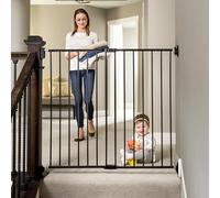 Regalo 2-in-1 Extra Tall Easy Swing Stairway and Hallway Walk Through Baby Gate, Black 1 Count (Pack of 1)