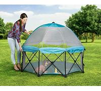 Regalo 8 Panel Foldable and Portable Play Yard with Carrying Case and Full Coverage Canopy, Teal