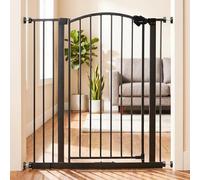 Regalo 91.4cm Extra Tall Baby Gate, 75-87cm, Doorways & Bottom of Stairs | Pressure Mounted with Door for Babies, Toddlers & Pets, Extension Included, Bronze