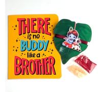 Regalo Casila Rakhi for Brother From Sister, Rakshabandhan Combo Set Special Greeting Card, Roli Chawal, and Lord Krishna Magnetic Rakhi, One Size, Silicone