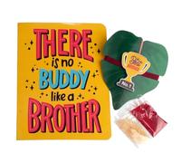 Regalo Casila Rakhi for Brother From Sister, Rakshabandhan Combo Set Special Greeting Card, Roli Chawal, and Trophy Best Brother No.1 Magnetic Rakhi, One Size, Silicone