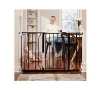 Regalo Easy Step 124cm Extra Wide Baby Gate, Black, Includes 10cm and 30.5cm