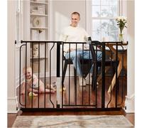 Regalo Easy Step 124cm Extra Wide Baby Gate, Black, Includes 10cm and 30.5cm Ex