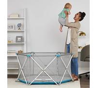 Regalo My Portable Play Yard Deluxe with Removable Pad, Indoor and Outdoor, Bonus Kit, Aqua, 6-Panel