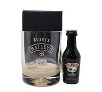 Regalo Personalised Dimple Glass Tumbler & Baileys 5cl Miniature Gift Set | Custom Laser Engraved with Any Name | 9oz Glass for Irish Cream Over Ice | 18+ (Cardboard Gift Box)