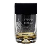 Regalo Personalised Dimple Glass Tumbler - Captain Pirate Rum Design (Cardboard Gift Box)
