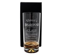 Regalo Personalised Dimple Highball Glass - Disaronno Design | Custom Laser Engraved with Any Name | 300ml Dimple Tumbler for Amaretto & Cocktails | Approx. 15cm x 6.9cm (Cardboard Gift Box)