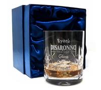 Regalo Personalised Engraved Crystal Glass Tumbler - Disaronno Design (Silk Lined Gift Box)