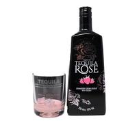 Regalo Personalised Engraved Dimple Glass Tumbler & 70cl Tequila Rose - Tequila Banner Design (No Gift Box)