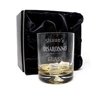 Regalo Personalised Engraved Dimple Glass Tumbler - Disaronno Design (Silk Lined Gift Box)