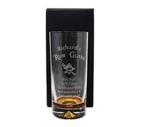 Regalo Personalised Engraved Dimple Highball Rum Glass - Rum% Design (Cardboard Gift Box)