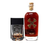 Regalo Personalised Engraved Dimple Tumbler & 70cl Rum Gift Set | Custom Laser Engraved Glass | Gift for Him & Her for Birthday & Christmas | 40% ABV | 700ml | 18+ (Bumbu Spiced Rum)