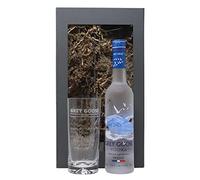 Regalo Personalised Grey Goose Vodka Gift Set - Engraved 300ml Highball Glass & 35 ottle - Custom Name & Message Banner Design - 40% ABV (Grey Presentation Gift Box)