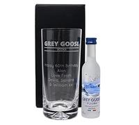 Regalo Personalised Grey Goose Vodka Miniature Gift Set - 5cl Mini Bottle & Engraved 300ml Highball Glass - Custom Name & Message Design - Choose Your Gift Box (Cardboard Gift Box)