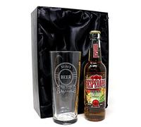 Regalo Personalised Pint Glass & Beer Design - Desperados Tequila Beer, Silk Lined Gift Box