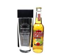 Regalo Personalised Pint Glass & Beer - Established Birthday Design (Desperados Tequila Beer, No Gift Box)