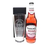 Regalo Personalised Pint Glass & Cider - Cider Design (Thatchers Rose Somerset Cider, No Gift Box)