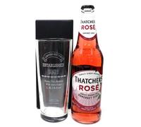 Regalo Personalised Pint Glass & Cider - Established Birthday Design (Thatchers Rose Somerset Cider, No Gift Box)