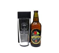 Regalo Personalised Pint Glass & Cider - Peaky Blinders Design (Kopparberg Strawberry & Lime Cider, No Gift Box)