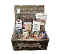 Regalo Personalised White Rum Gift Hamper | Engraved Highball Glass, 70cl White Rum & Cola with Gourmet Snack Selection | Laser Engraved | 37.5% ABV | 18+