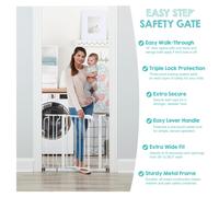 Regalo Safety Easy Step Baby Gate for Doorways & Bottom of Stairs Fits Openings