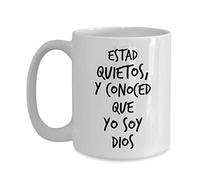 Regalos cristianas catolica de tasas para Cafe con versiculos de la biblia en Espanol, Christian Religion Bible Scripture Verses Coffee Mug Catholic Spanish Gifts, Be Still