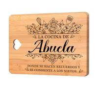Regalos de cumpleaños para la Abuela: «Receta para una abuela especial». Tabla de cortar de bambú grabada; regalo de cumpleaños para la abuelita. Tabla de cortar para la abuelita en español.