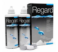 Regard Contact Lens Solution Twin Pack 2 x 355ml Oxygen Releasing + Lens Cases