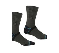 Regatta Womens Blister Protection II Two Pack Trail Walking Socks, Black Ash, 3-5 UK