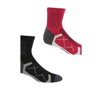 Regatta Women's 2 Pair Outdoor Active Socks Black/Cherry Pink 6-8