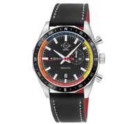 Regatta 42700 Swiss Quartz Black Dial, Black Handmade Italian Leather Watch GV2 Black One Size
