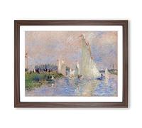 Regatta At Argenteuil By Pierre Auguste Renoir Classic Painting Framed Wall Art Print, Ready to Hang Picture for Living Room Bedroom Home Office Décor, Walnut A3 (46 x 34 cm)