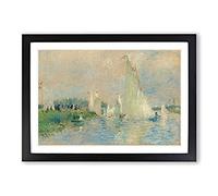 Regatta at Argenteuil by Pierre-Auguste Renoir Framed Print | A2 Black Framed Wall Art | Ready to Hang | Modern Nature Picture | Living Room Bedroom Lounge Office