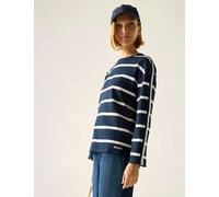 Regatta Avira Cotton Rich Striped Sweatshirt Navy Mix
