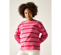 Regatta Avira Cotton Rich Striped Sweatshirt Red Mix