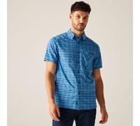 Regatta Begarno Mens Short Sleeve Shirt Moonlight Denim/Navy Check